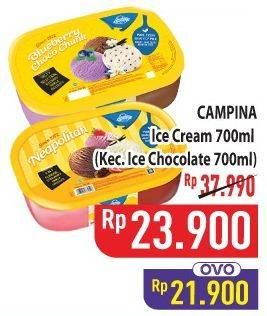 Promo Harga Campina Ice Cream Kecuali Chocolate 700 ml - Hypermart