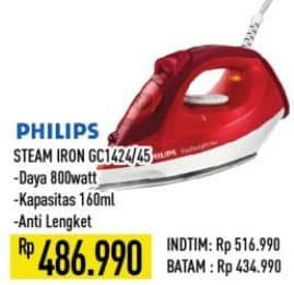 Promo Harga Philips GC1424/45 Steam Iron with Non-stick Soleplate  - Hypermart