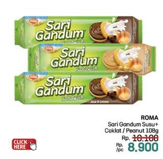 Promo Harga Roma Sari Gandum Susu Cokelat, Peanut Butter 115 gr - LotteMart