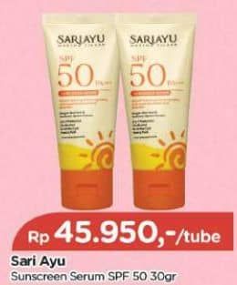 Promo Harga Sariayu Sunscreen Serum SPF 50 PA+++ 30 gr - TIP TOP