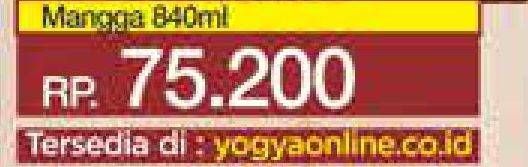 Promo Harga SUNQUICK Minuman Sari Buah Mango 840 ml - Yogya