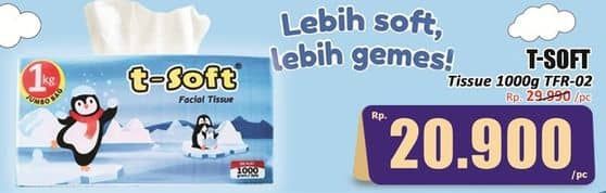 Promo Harga T-Soft Facial Tissue 1000 gr - Hari Hari