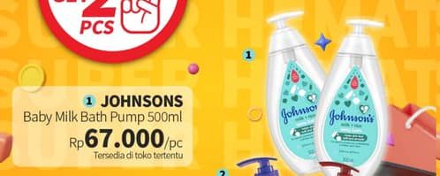 Promo Harga Johnsons Baby Milk Bath Milk + Rice 500 ml - Guardian