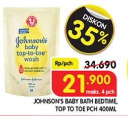 Promo Harga JOHNSONS Baby Bedtime Bath/Baby Wash Top To Toe 400ml  - Superindo