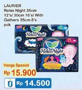 Promo Harga Relax Night 35cm 12's/ 30cm 16's/ Gathers 35cm 8's  - Indomaret