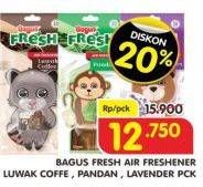 Promo Harga BAGUS Fresh Air Freshener Luwak Coffee, Pandan, Lavender  - Superindo