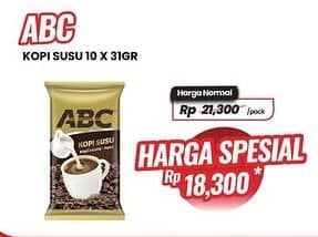 Promo Harga ABC Kopi Susu per 10 sachet 31 gr - Carrefour