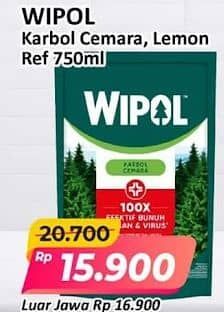 Promo Harga Wipol Karbol Wangi Cemara, Lemon 750 ml - Alfamart