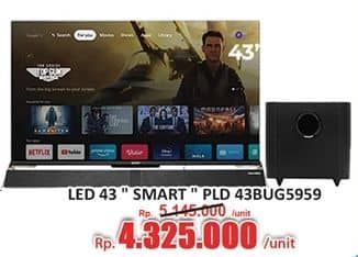 Polytron 4K UHD Smart Cinemax Soundbar Google TV 43 Inch PLD 43BUG5959  Diskon 15%, Harga Promo Rp4.325.000, Harga Normal Rp5.145.000