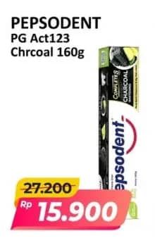 Promo Harga Pepsodent Pasta Gigi Action 123 Charcoal 160 gr - Alfamart