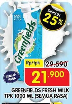 Promo Harga GREENFIELDS Fresh Milk All Variants 1000 ml - Superindo