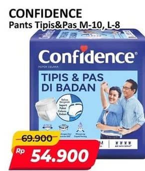Promo Harga Confidence Adult Pants Tipis & Pas Di Badan M10, L8 8 pcs - Alfamart