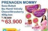 Promo Harga PRENAGEN Mommy Velvety Chocolate, Lovely Strawberry 400 gr - Indomaret