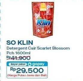 Promo Harga So Klin Liquid Detergent + Anti Bacterial Red Perfume Collection 1600 ml - Indomaret