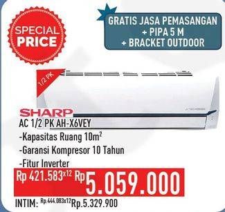 Promo Harga SHARP AH-X6VEY - AC 1/2PK  - Hypermart