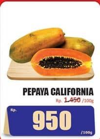 Promo Harga Pepaya California per 100 gr - Hari Hari