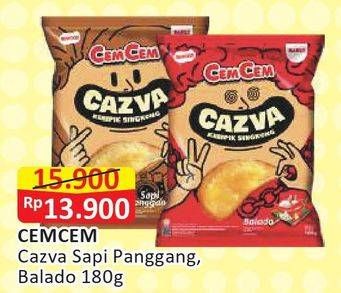 Promo Harga CEM-CEM Cazva Keripik Singkong Sapi Panggang, Balado 180 gr - Alfamart