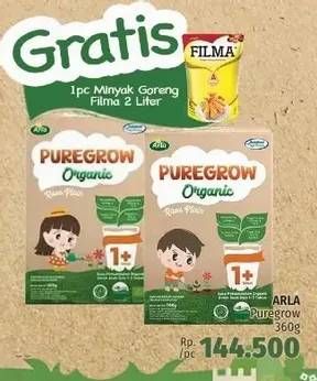 Promo Harga ARLA Puregrow Organic 1+ 360 gr - LotteMart