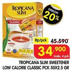 Promo Harga TROPICANA SLIM Sweetener Low Calorie 50 pcs - Superindo