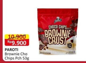 Promo Harga Paroti Brownie Crust Choco Chips 53 gr - Alfamart