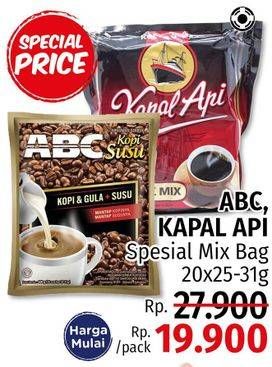 Promo Harga ABC Kopi Susu 20x31gr / KAPAL API Special Mix 20x31gr  - LotteMart