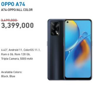 Promo Harga OPPO A74 Smartphone All Variants  - Electronic City