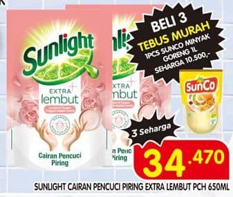 Promo Harga Sunlight Pencuci Piring Extra Lembut 650 ml - Superindo