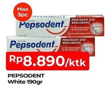 Promo Harga PEPSODENT Pasta Gigi Pencegah Gigi Berlubang White 190 gr - TIP TOP