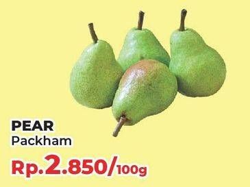 Promo Harga Pear Packham per 100 gr - Yogya