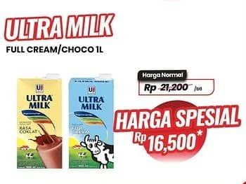 Promo Harga Ultra Milk Susu UHT Coklat, Full Cream 1000 ml - Carrefour