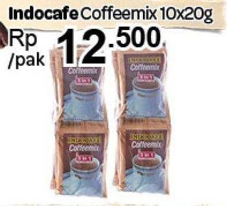 Promo Harga Indocafe Coffeemix per 10 sachet 20 gr - Carrefour