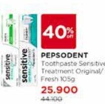 Promo Harga PEPSODENT Pasta Gigi Sensitive Expert Original, Fresh 100 gr - Watsons