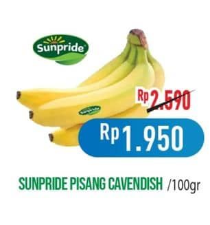 Promo Harga Sunpride Pisang Cavendish per 100 gr - Hypermart