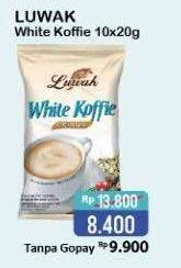 Promo Harga Luwak White Koffie per 10 sachet 20 gr - Alfamart