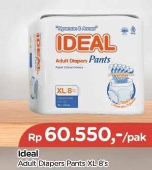 Promo Harga Ideal Adult Diapers Pants XL8 8 pcs - TIP TOP