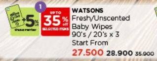 Harga Watsons Fresh/Unscented Baby Wipes