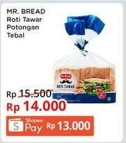 Promo Harga MR BREAD Roti Tawar Potogan Lebih Lebar 500 gr - Indomaret