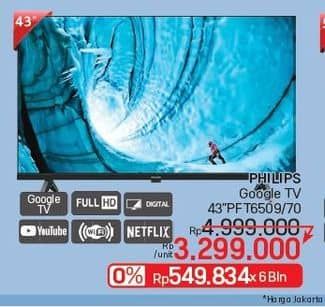 Promo Harga Philips Google TV PFT6509/70  - LotteMart