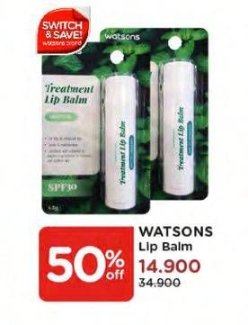 Promo Harga WATSONS Treatment Lip Balm SPF 30 4 gr - Watsons