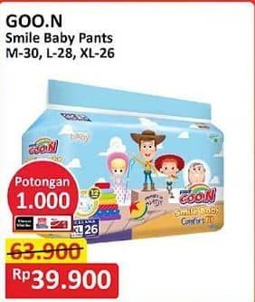 Promo Harga Goon Smile Baby Comfort Fit Pants Kecuali M30, Kecuali L28, Kecuali XL26 26 pcs - Alfamart