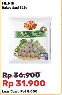 Promo Harga Kimbo Heppiii Bakso Sapi 325 gr - Alfamart