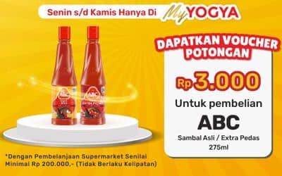 Promo Harga ABC Sambal Asli, Extra Pedas 275 ml - Yogya