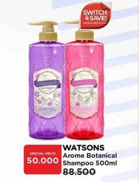 Promo Harga Watsons Arome Botanical Shampoo 500 ml - Watsons