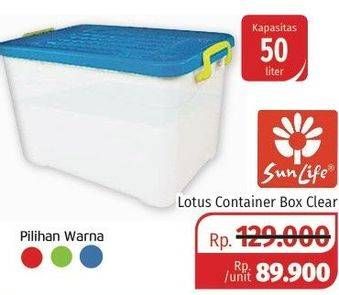Promo Harga SUNLIFE Lotus Container Box Clear 50 ltr - Lotte Grosir