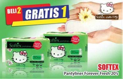 Promo Harga SOFTEX Pantyliner Forever Fresh 20 pcs - Hari Hari