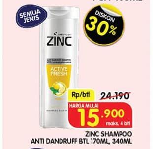 Promo Harga Zinc Shampoo All Variants 170 ml - Superindo