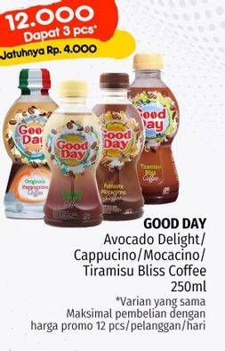 Promo Harga Good Day Coffee Drink Avocado Delight, Originale Cappucino, Funtastic Mocacinno, Tiramisu Bliss 250 ml - Lotte Grosir