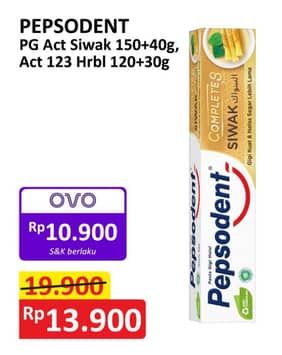 Promo Harga Pepsodent Pasta Gigi Action 123 Siwak, Herbal 150 gr - Alfamart