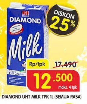 Promo Harga DIAMOND Milk UHT Full Cream 1000 ml - Superindo