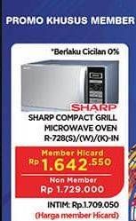 Promo Harga SHARP R-728(S)-IN | Stylish Designed Microwave Oven 25ltr 25000 ml - Hypermart